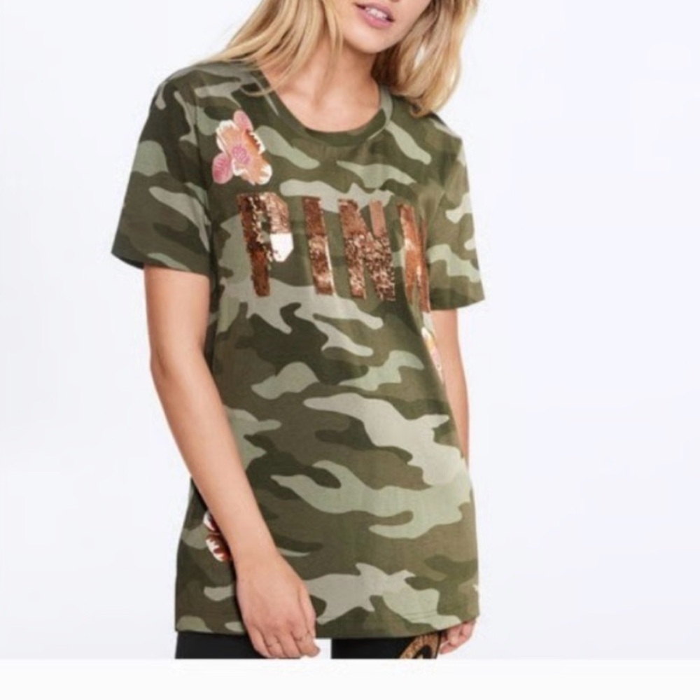PINK Victoria's Secret Camo Tee New no tags